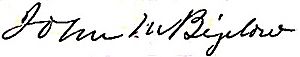 John Milton Bigelow signature