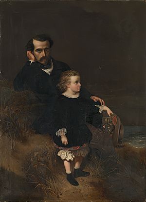 Joseph Coomans - Self-portrait of the painter with his son Oscar.jpg