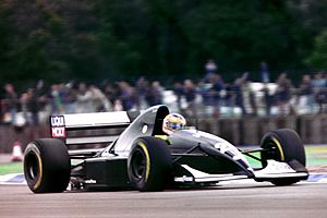 Karl Wendlinger - Sauber C12 during practice for the 1993 British Grand Prix (33302730550)
