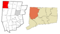 Litchfield County Connecticut Incorporated and Unincorporated areas Salisbury Highlighted 2010