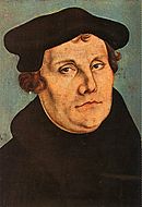 Lucas Cranach (I) workshop - Martin Luther (Uffizi)