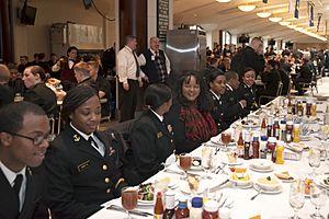 Lunch with the brigade of Midshipmen in King Hall 150202-N-SQ432-025