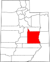 State map highlighting Emery County