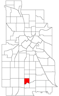 Location of Field within the U.S. city of Minneapolis