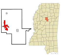 Location in Montgomery County and the state of Mississippi