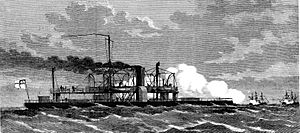 Norddeutsches Panzerschiff SMS ARMINIUS im Gefecht mit französischen Panzerschiffen vor der Wesermündung 24. August 1870 Illustrirte Zeitung vom Februar 1871.jpg
