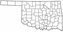 Location of Tishomingo, Oklahoma