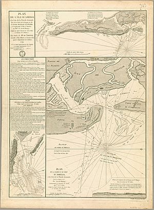 Plan de l'île d'Amelia à la côte de la Floride orientale 1779