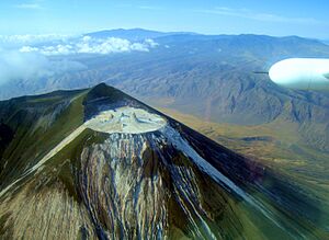 Pre-eruption aerial photo of Oldoinyo Lengai