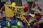 Pro-Tibet protesters at Olympic torch relay in London 2008