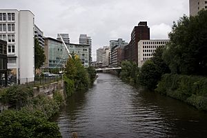 River irwell on border of salford and manchester