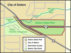 Sisters State Park map (Oregon)