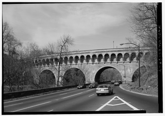 Southeast Elevation from Parkway, Looking Northwest - Q Street Bridge, Spanning Rock Creek and Potomac Parkway, Washington, DC.tiff