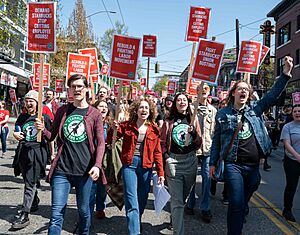 Starbucks Workers Rally and March 01