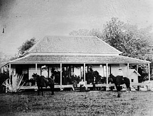 StateLibQld 1 132263 Mallet family pictured outside their home at Upper Caboolture, ca. 1910