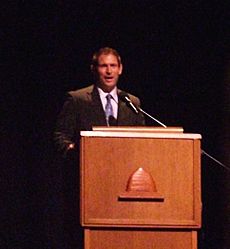 Steve Young talking to YSAs