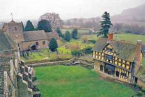 Stokesay, castle courtyard and parish church - geograph.org.uk - 499686