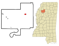 Location of Charleston, Mississippi