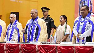 The President, Shri Ram Nath Kovind unveiling the Foundation Stone of Savitribai Public Girls Hostel and APJ Abdul Kalam International Visitors Guest House, at the 64th Annual Convocation of IIT Kharagpur, in West Bengal