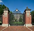 The iconic Van Wickle Gates at Brown University, one of America's prestigious "Ivy League" colleges, in Providence, the capital of, and largest city in, Rhode Island