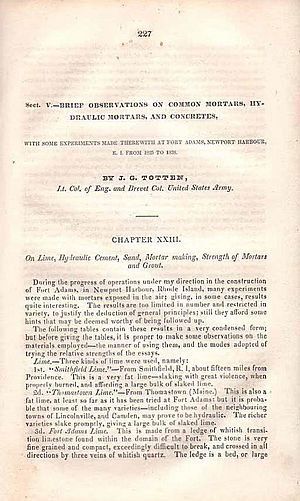 Totten, JG Brief Observations on Common Mortars 1838 title page