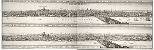 Wenceslas Hollar - London before and after the fire (State 1)