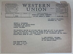 Western Union Telegram RCC Eisenhower Sept 26 1955