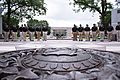 2015 Law Enforcement Explorers Conference standing in formation by wreath