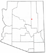 Map of Winslow in the Navajo County of the state of Arizona