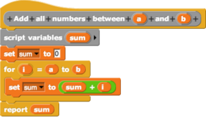 Add all numbers block
