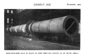 Allis-Chalmers rotary cement kiln photo in Cement Age 1910 v11 n6 p398