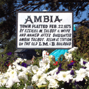 Ambia, Indiana sign.png