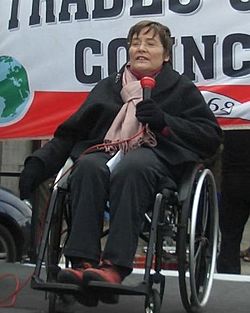 Anne Addresses May Day Rally in 2008 (cropped).JPG