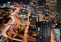 The Downtown Connector, seen at night in Midtown