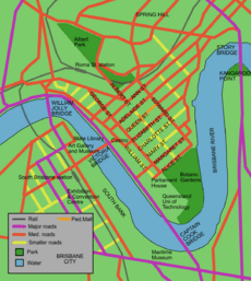 Brisbane map of city cbd