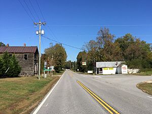Intersection of Colonial Trial and Cabin Point Road; Cabin Point Mercantile store on the right