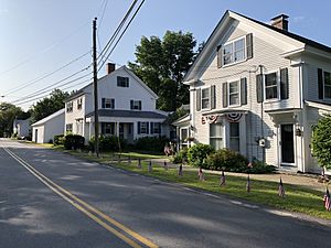 Houses along Old Portland Road in the town center