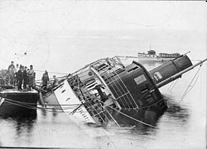 Cheslakee (steamboat) capsized at Van Anda, BC 22 Jan 1913