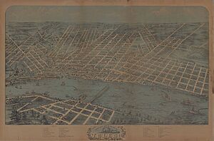 City of Toledo, Ohio aerial map, 1870 - DPLA - 9282501b3e8e4770d53f8febe0b33463