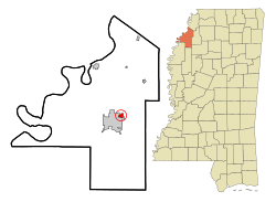 Location of Lyon, Mississippi