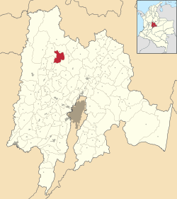 Location of El Peñón in Cundinamarca
