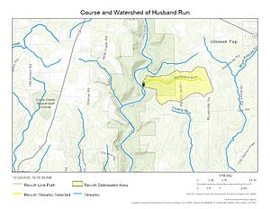 Course and Watershed of Husband Run