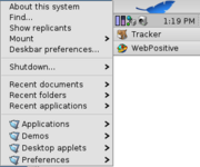 Deskbar of the Haiku operating system