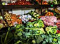 Fresh vegetables and fruits at the market
