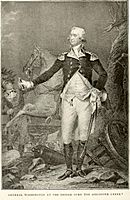 General Washington at the Bridge Over the Assunpink Creek, engraving after Trumbull