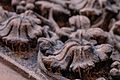 Detail of flowers carved in red sandstone