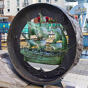 HMS Sirius sculpture, Gunwharf Quays, Portsmouth - 2023-04-21