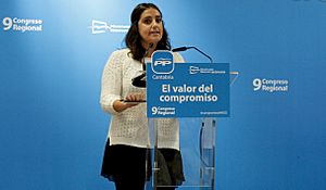 La presidenta nacional del Nuevas Generaciones, Beatriz Jurado, durante su intervención en el IX Congreso Regional de NNGG Cantabria en 2012