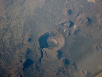 Set of craters and degraded cones in an empty landscape