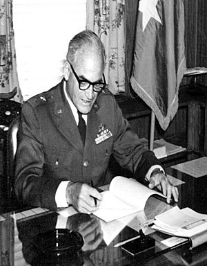 Major General Barry M. Goldwater in his office at Bolling Air Force Base